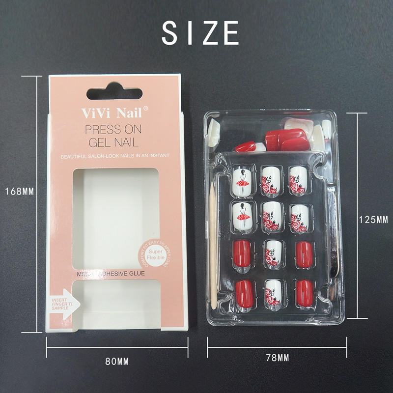 gold long fake nails from China for lady-2