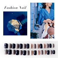 Square Navy Blue Scale Light Nail
