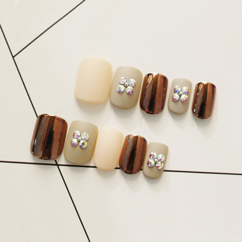 Newair Fake Nails violet short press on nails series for girls-6