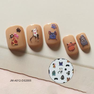 playful cat nail sticker