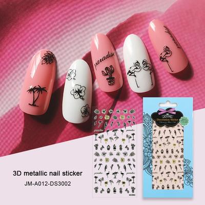 flamingo metallic 3d nail sticker