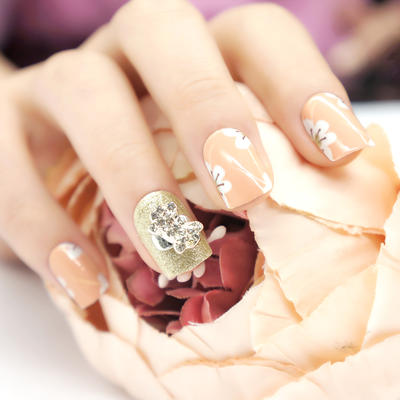 Popular glue on soft stone glitter arts beauty nail