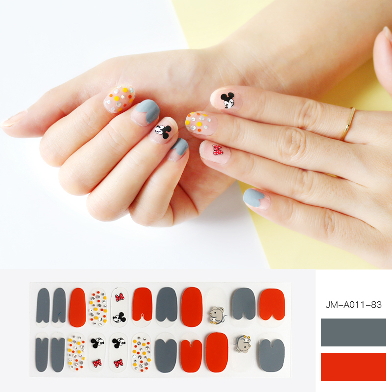 cute mouse design glossy nail strip