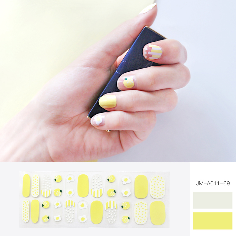 yellow Lemon nail patch for summer