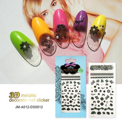 3D Nail Art Stickers Decals Patch Metallic Flowers Designs Stickers For Nails Art Decoration Tips Salon Accessory Tool