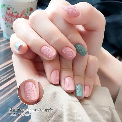 New popular nail art embossed adhesive decorative flower 3d nail sticker for girl