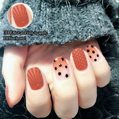 archaize gear pattern 3d cute clear nail sticker for wholesale