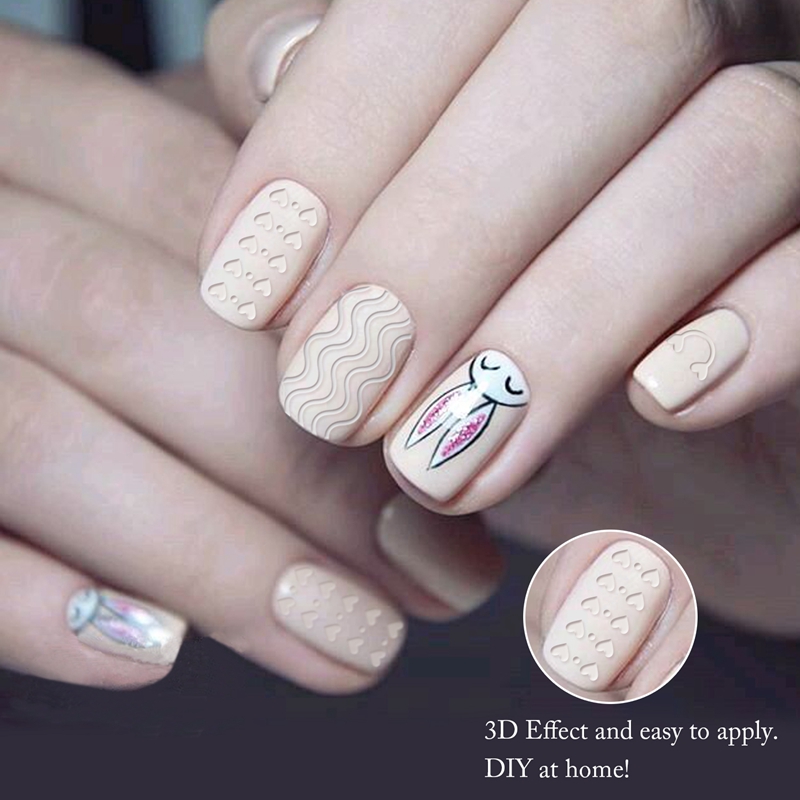 Valentine Day sweet heart design pattern 3D nail art sticker