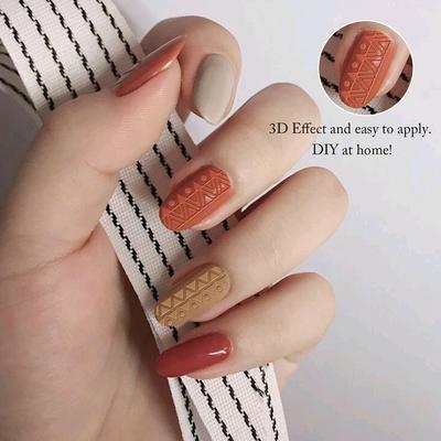 white 3D Nail Stickers lace transparent Decals nail sticker