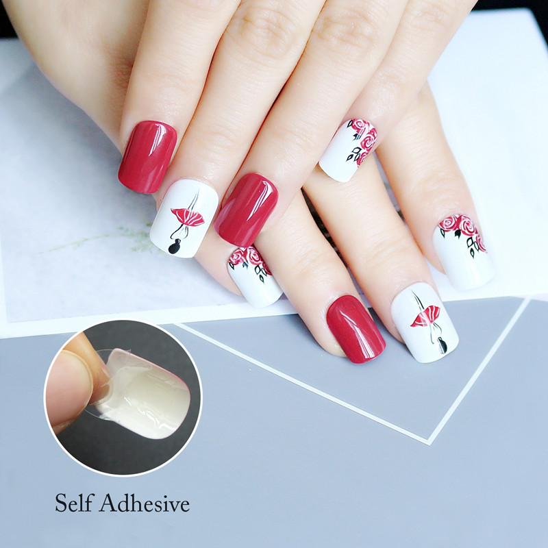 gold long fake nails from China for lady-5