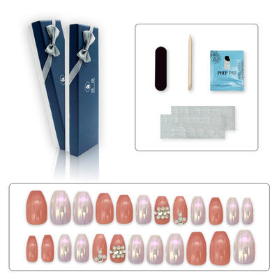 Bride 3D stone false nail tips Pre Design Nail Art Tips Beauty Press On Nails