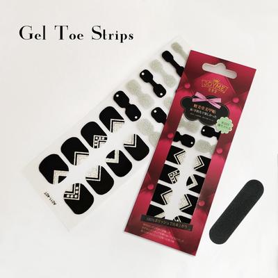 Nail sticker Manufaturer Gel Toe polish strips black with glitter
