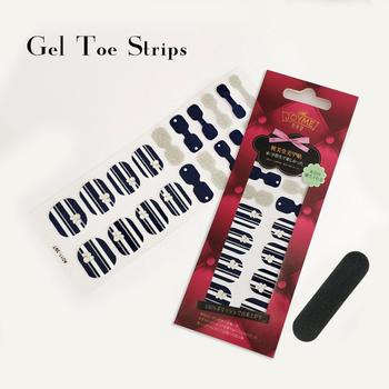 Nail sticker Supplier Gel Toe polish strips blue with glitter