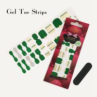 OEM Supplier Gel Toe polish strips green with metallic