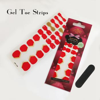 Gel Toe Strips Import PU Film Factory Toe sticker Red with glod glitter