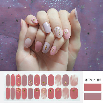 3D metallic pink colour nail strip