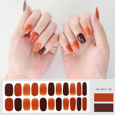 orange ombre nail strip