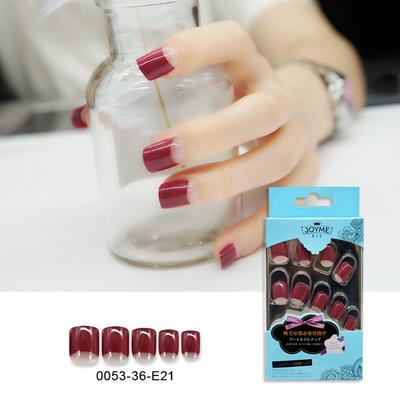 Square Red Simple Design Nail