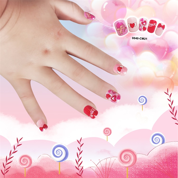 Newair Printing Colorful Nail Tip Of Children- Love