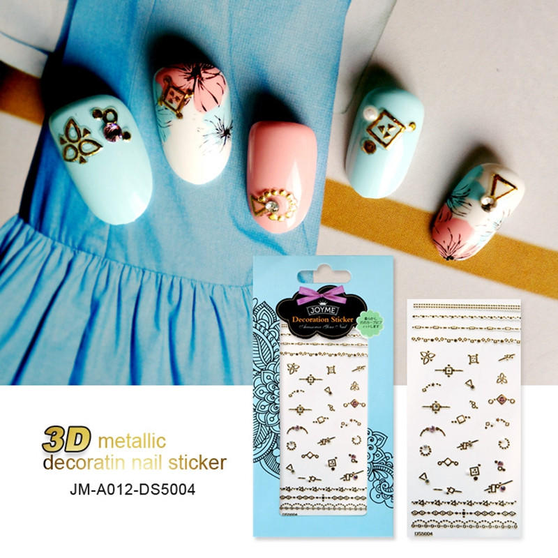 newest gold nail stickers design for women-1