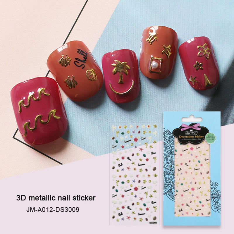 yellow christmas nail stickers design for ladies-1