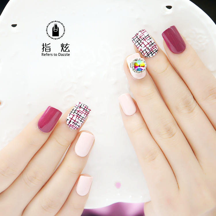 porcelain short fake nails customized for girls-1