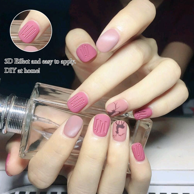Newair Fake Nails gel christmas nail art stickers design for girl-1