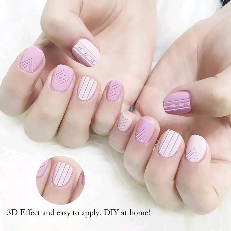 Newair Fake Nails metallic 3d nail stickers design for ladies-1