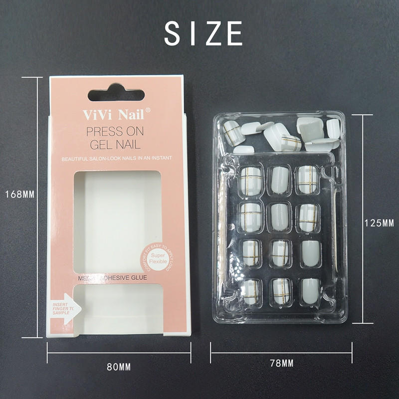 packaging short artificial nails customized for wedding-1