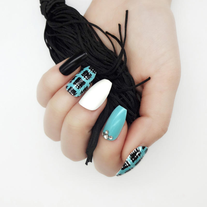 Newair Fake Nails grey false nails short supplier for christmas-3