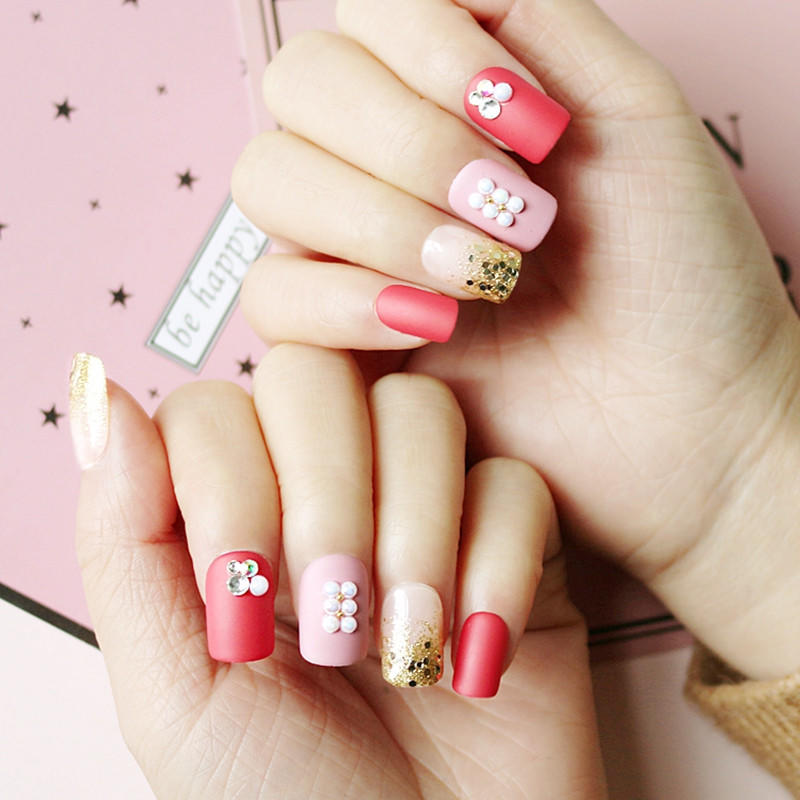 red press on nails amazon from China for lady-1