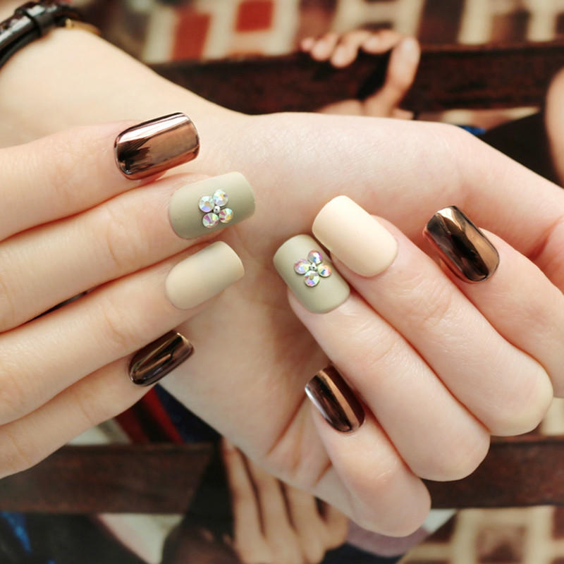 Newair Fake Nails violet short press on nails series for girls-1