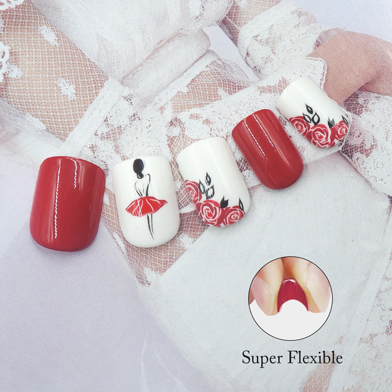gold long fake nails from China for lady-1