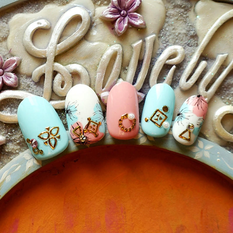 newest gold nail stickers design for women-2