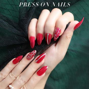 NEWAIR Wholesale Press on nail stiletto jewel nails False Nails artficial nails