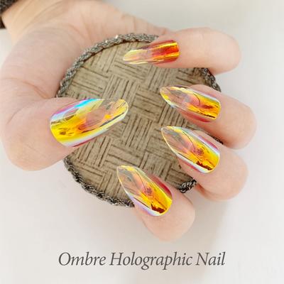 NEWAIR fashion trend artificial stiletto nails with obmer hologram effect