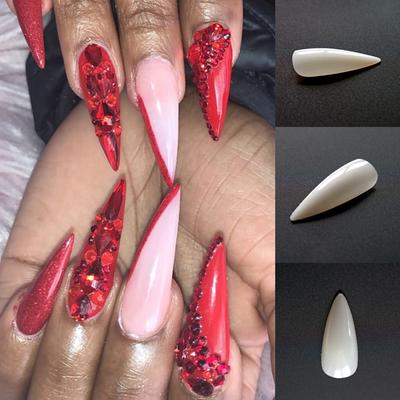 Natural long stiletto nails artificial nails supplier from Newair