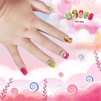 Hot Selling Artifical nail tips for Kid plastic square cute nail 24pcs