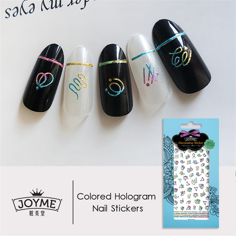 DIY colored hologram nail sticker-geometry