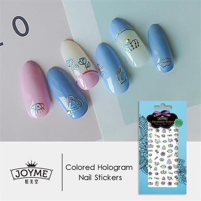 DIY colored hologram nail sticker--Spring elements